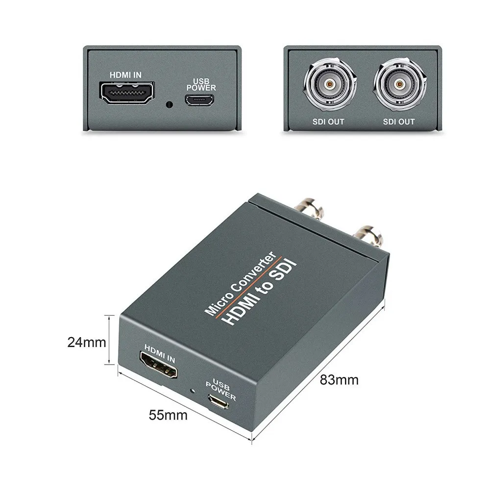 SDI к HDMI/HDMI к SDI с питанием Mini 3g HD SD-SDI видео микропроцессор адаптер с аудио Авто формат обнаружения для камеры