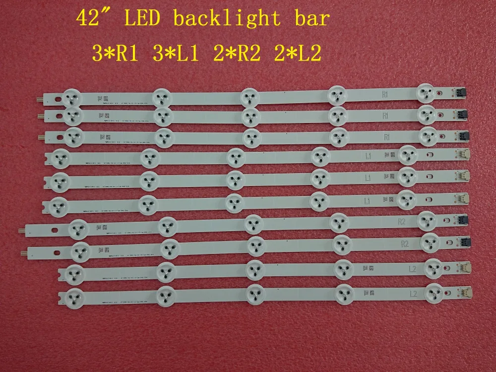 (New Original)10 PCS/set LED backlight strip for LG 42LA620S 42LN570S 6916L-1214A 6916L-1215A 6916L-1216A 6916L-1217A