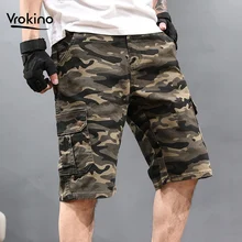 Камуфляжные свободные рабочие шорты мужские повседневные модные летние шорты с принтом Молодежные шорты большого размера брендовая одежда 28-48