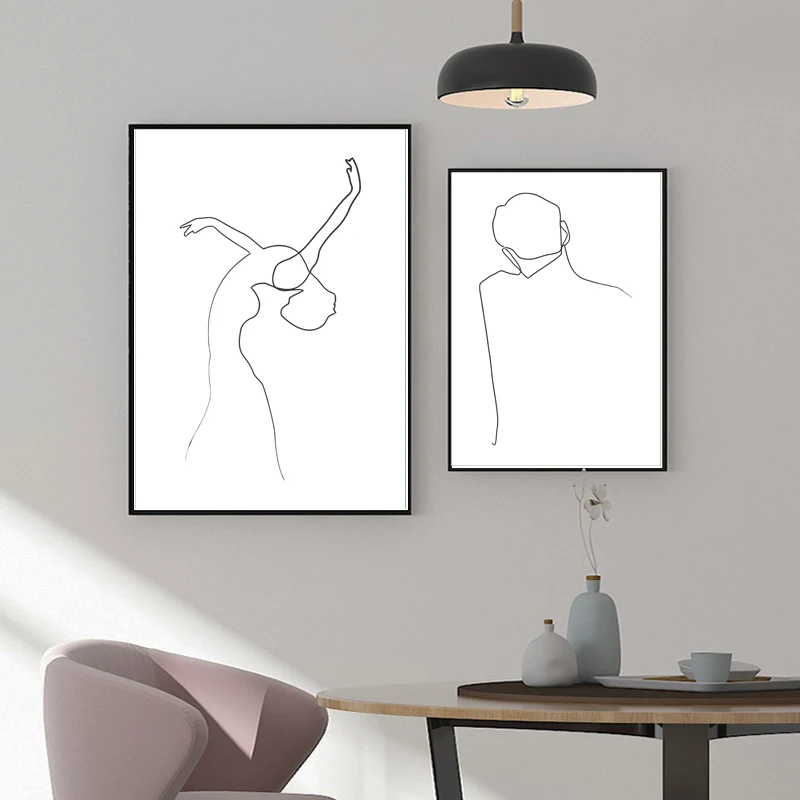 

abstract line art Posters And Prints Abstract Portrait Wall Artwork Canvas Modular Pictures Nordic Home Decoration Paintings