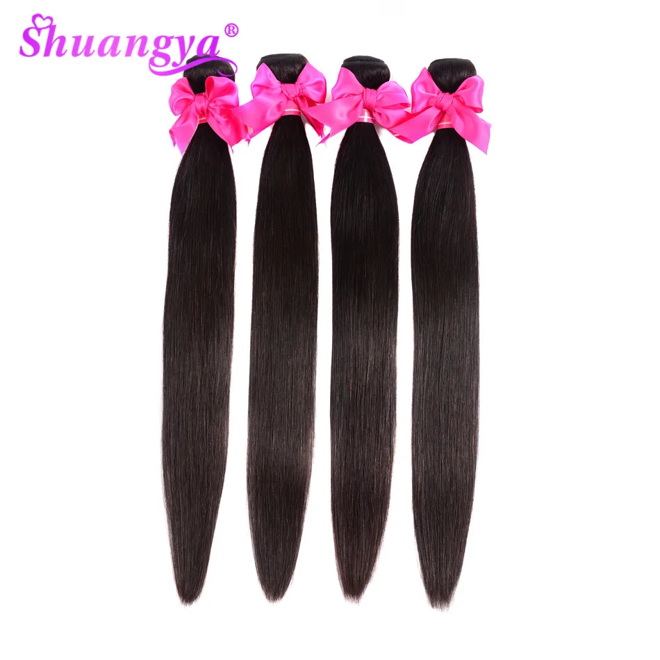 Peruvian Straight Hair 100% Human Hair Bundles 8"-28" Remy Hair Weave Bundles Natural Color Hair Extensions Can Be Restyled