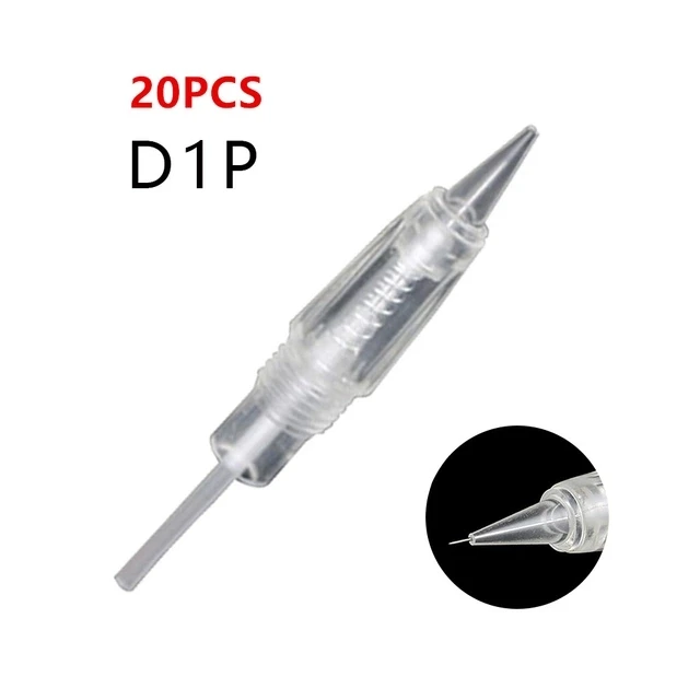20pcs D1P Needles Профессиональный Перманентный макияж татуировки ручка машина бровей губ контур ручка красота Искусство татуировки пистолет с картриджем иглы татуировки - Цвет: 20pcs D1P Needles