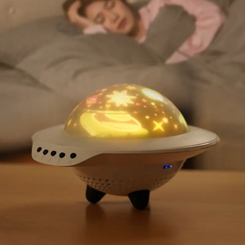 

USB Rechargeable LED Starry Sky Star Night Light Rotating Lamp Projector with Bluetooth Remote Control 3 Lighting Modes