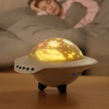 

USB Rechargeable LED Starry Sky Star Night Light Rotating Lamp Projector with Bluetooth Remote Control 3 Lighting Modes