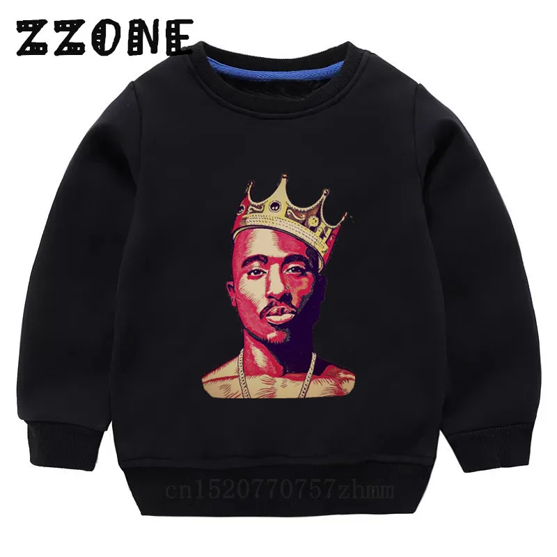 Детские толстовки с капюшоном свитшоты в стиле хип хоп рисунком Тупак 2pac
