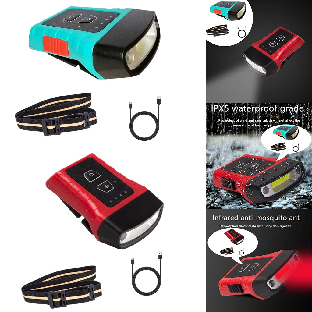 Фонарь налобный светодиодный Аккумуляторный с зарядкой от USB и защитой воды |