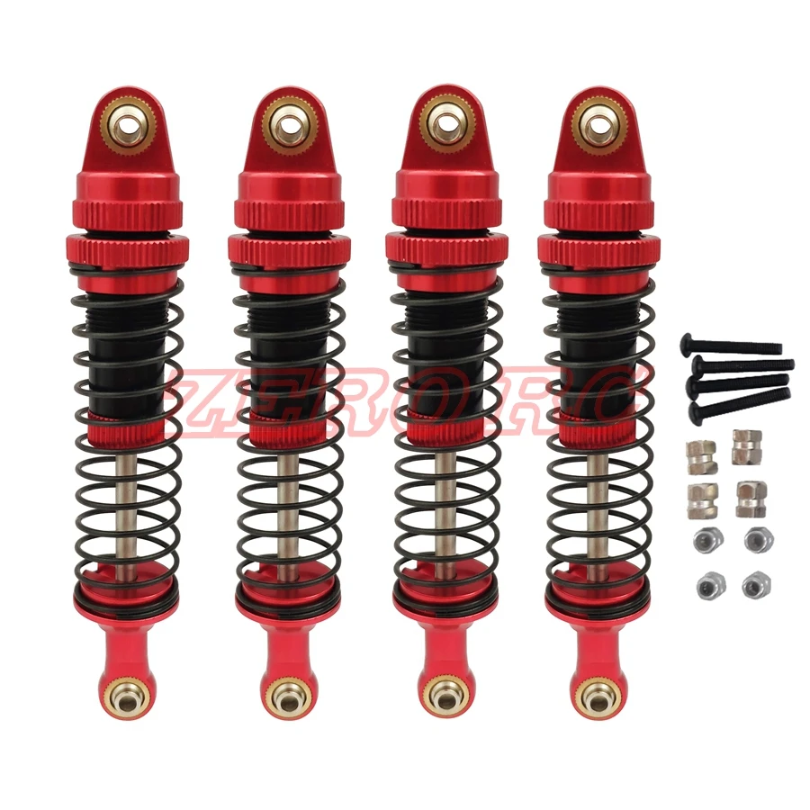 4PCS EXTERNAL SPRING 90mm OIL SUSPENSION SHOCKS ABSORBER ROCK CRAWLER DAMPERS