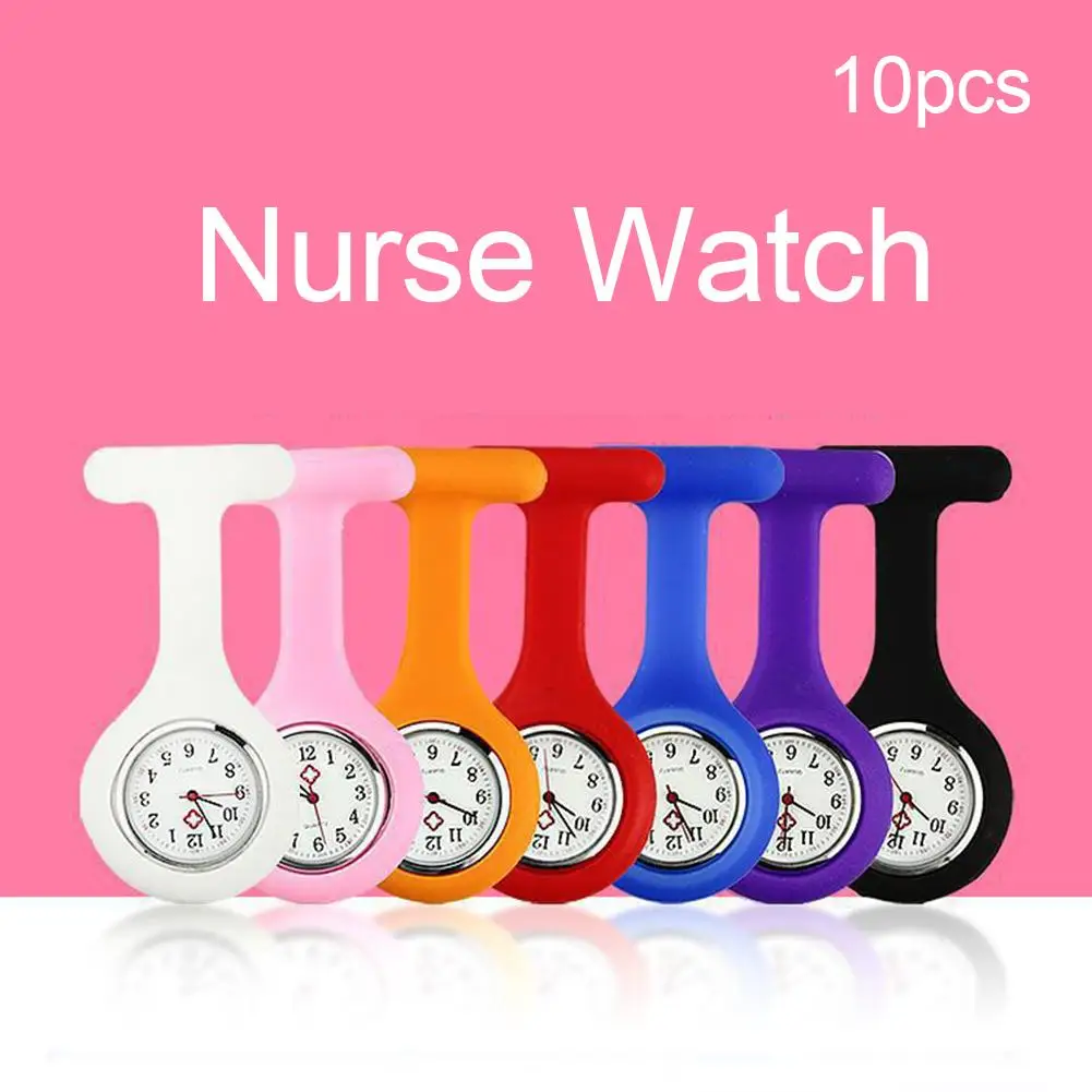 Доктора и медсестры носят случайный цвет силиконовые модные простые Повседневная брошь карманные кварцевые движения подарочные часы Reloj