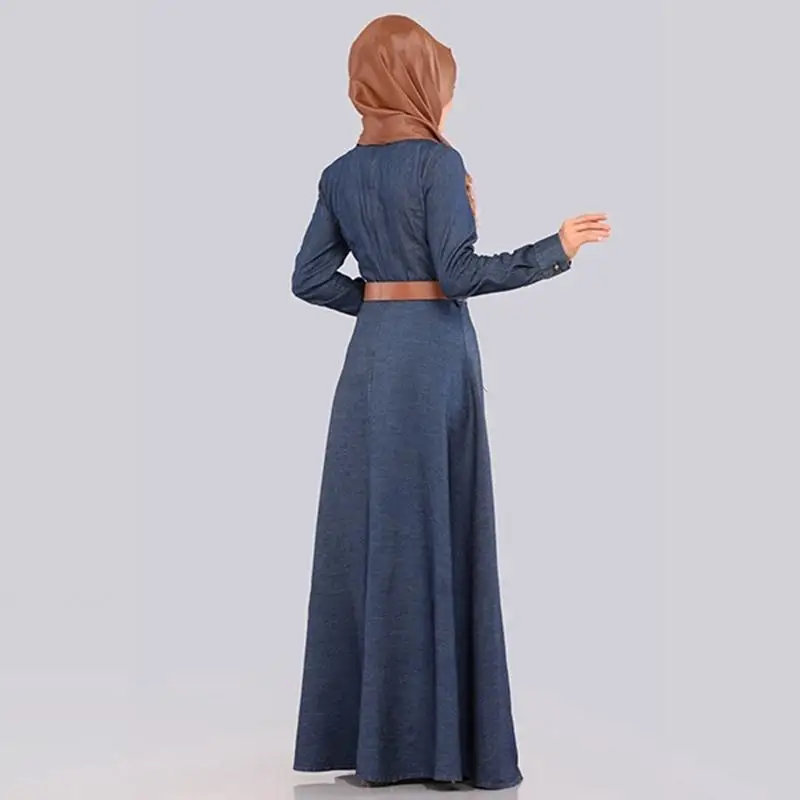 Джинсовая абайя скромное Модное Длинное Платье для мусульманских женщин из Бангладеш арабское синее платье хиджаб вечернее марокканское кафтан распродажа исламское