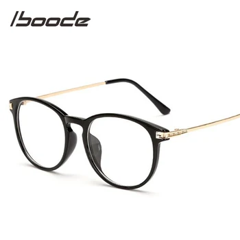 

iboode Retro Large Frame Eye Glasses Women Vintage Round Eyewear Frames Men Oversized Spectacles Clear Lens Black Leopard Floral