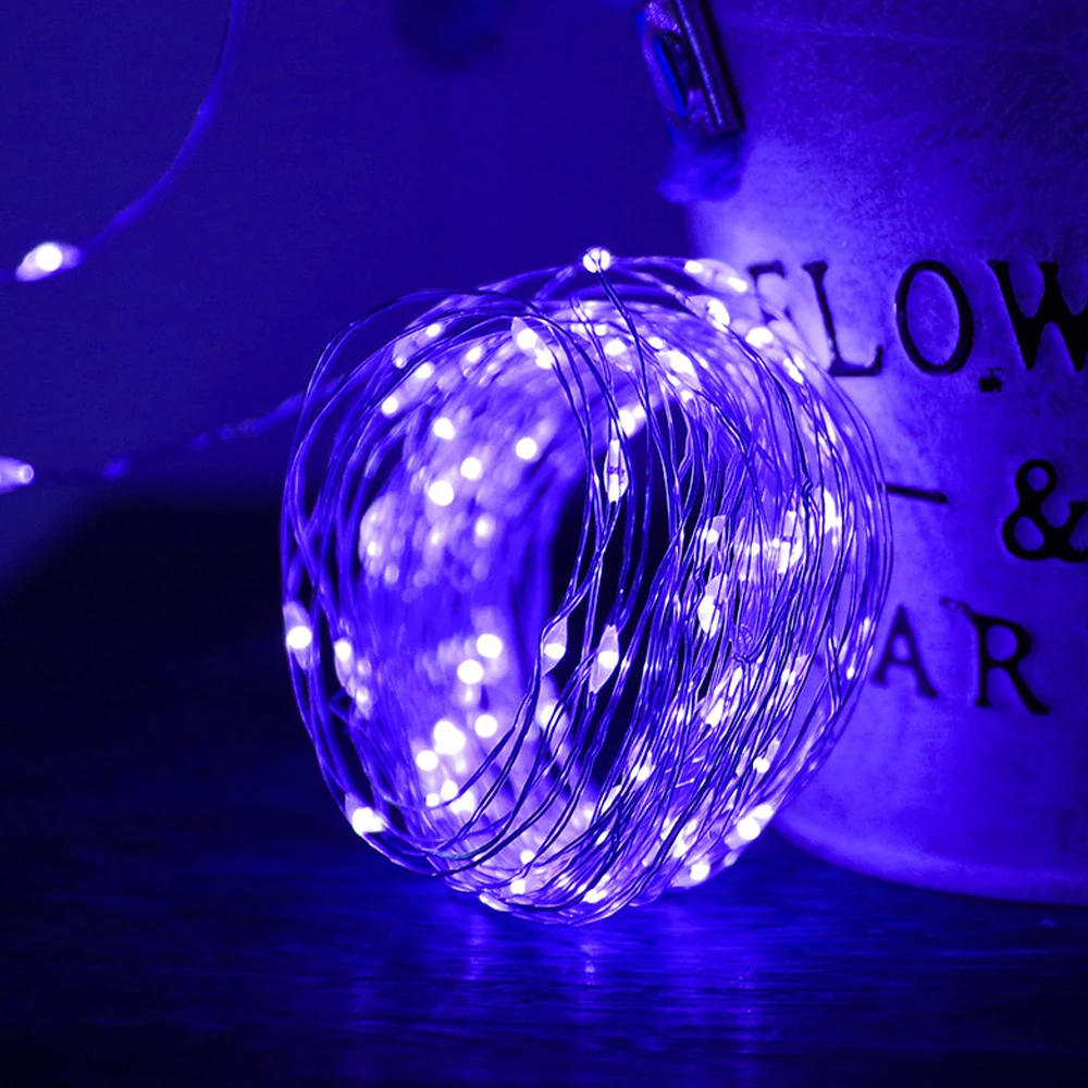 Guirnalda de luces LED de noche, iluminación navideña, guirnalda de hadas, 1 m, 2 m, 3 m, 5 m, luz decorativa para Año Nuevo, boda, cumpleaños, fiesta, lámpara