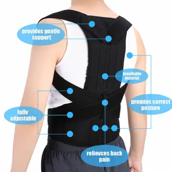 

Hirigin Adjustable Back Spine Posture Corrector Adult Posture Correction Humpback Pain Back Support Brace Shoulder Belt Shape