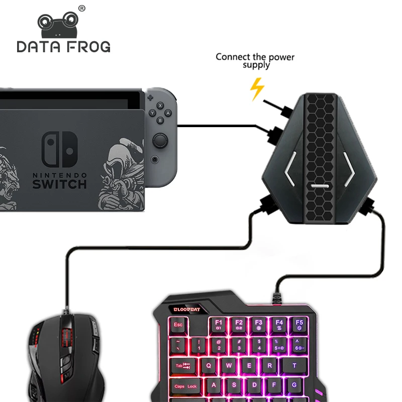DATA FROG PUBG Mobile Gamepad Controller Gaming Keyboard Mouse Converter USB Adapter For Nintend Sw