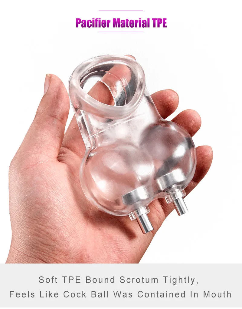 Electric Shock Testicle Stimulator Chastity Cage Male Electro Scrotum Pouch Bdsm Bondage Cock Scrotum Sleeve Trainer E-stim Toys electro sex toys electric sex toys