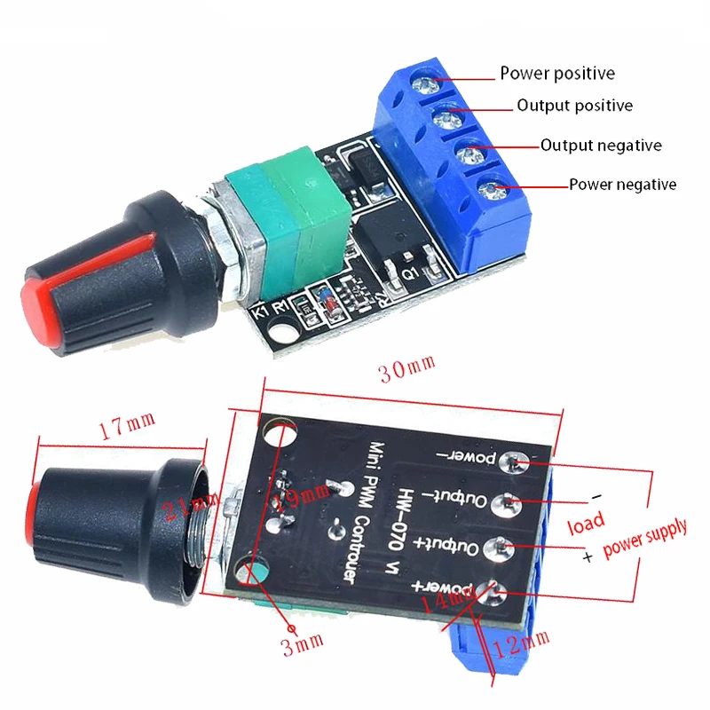 DC 1,8 V-35 V 2A 3A 5A 10A 30W 80W 90W PWM Motor Drehzahlregler Niederspannung Motor Drehzahlregler PWM Einstellbares Antriebsmodul – Detail 15