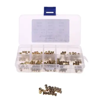 

150pcs/Box Brass Knurl Insert Nuts M3 Threaded Insert Screws Assortment Set Kit