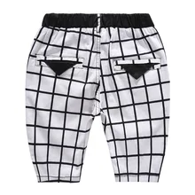 Лидер продаж года; летняя детская одежда в Корейском стиле; брюки для мальчиков; тонкие шорты в черно-белую клетку