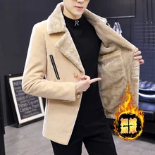 

2020 Autumn Winter Wool Blends Coats Men Solid Long Casual Jackets Mens Overcoat Korean Woolen Windbreaker Brand Clothing