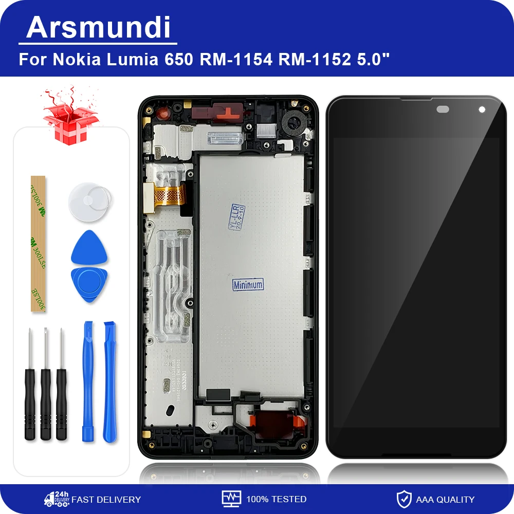Для Nokia Lumia 650 RM 1154 1152 5 0 &quotЖК дисплей с сенсорным экраном и дигитайзером в сборе
