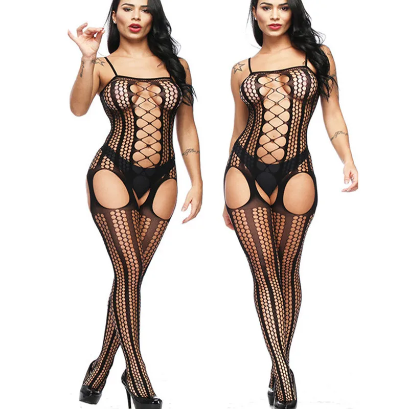ZGOGO Sexy lingerie hot Body Suit black dobby Women Clothing Sexy Hosiery For Women Tight teddy intimates hose sexy underwear