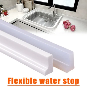 

Spot Frameless Shower Water Dam Barrier Rubber Strap Water Stopper Wet and Dry Separation Flexible for Bathroom Kitchen Sink