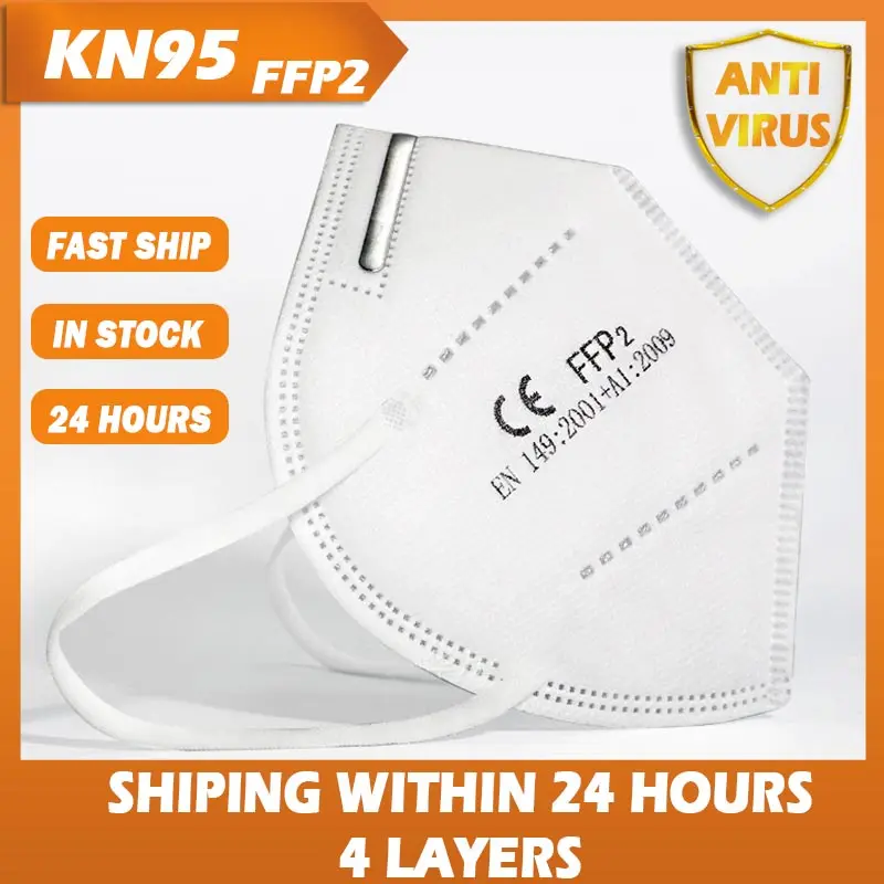 

50pcs KN95 dhl Valve Mask 5 Layer Flu Anti Infection N95 Protective Masks ffp2 Respirator PM2.5 Safety Same As KF94 FFP3 masque