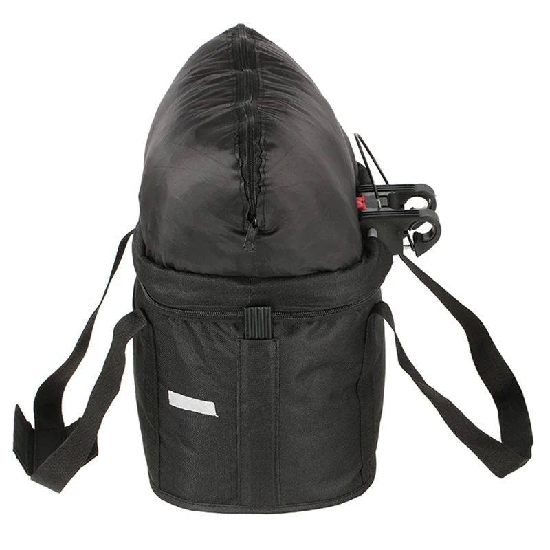 Black Bicycle Basket Waterproof Multifunction Designed Electric Folding Cycling Accessories Road