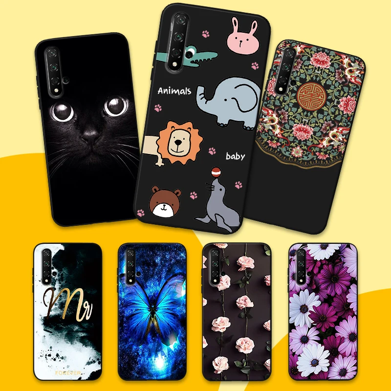 TPU Soft Phone Case For Enjoy 9s Silicone Coque Huawei Honor 20 20S 20Pro Design Back Cover for 10/10 Lite Black Matte Shell |