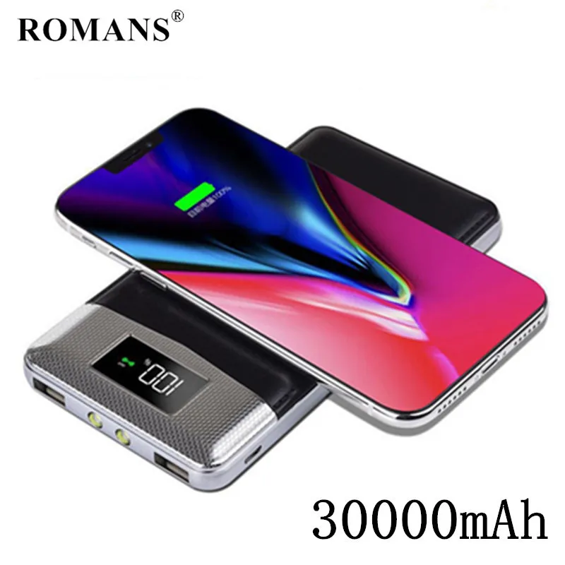 Топ 30000mAh QI Беспроводное зарядное устройство Внешний аккумулятор для iPhone Samsung mi Powerbank Dual USB зарядное устройство беспроводной внешний аккумул... Топ 30000mAh QI Беспроводное зарядное устройство Внешний аккумулятор для iPhone Samsung mi Powerbank Dual USB зарядное устройство беспроводной внешний аккумул...