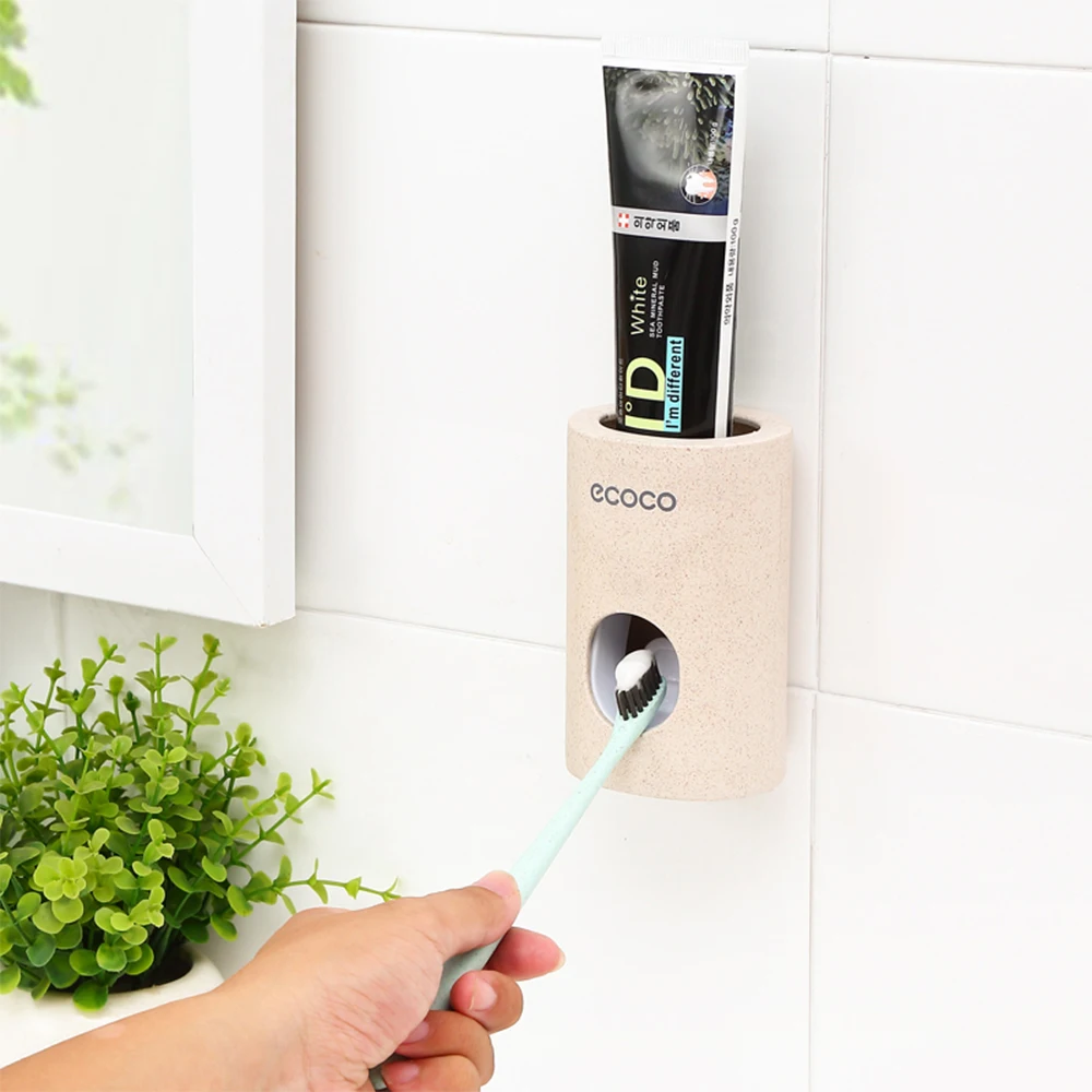 

ecoco Toothpast Squeezer Nail-free Wall-mounted Toothpaste Squeezer Dispenser for Family Kids
