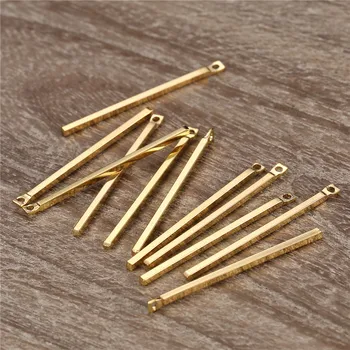 

20PCS/lot Copper Bar Charms Blank Long Square Stick Pendant Charms for Diy Necklace Jewelry Makings