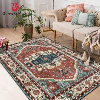 

Bubble Kiss Ethnic Style Carpet Red Geometry Rugs Home Carpets For Living Room Coffee Table Mat Bedroom Decor Non-slip Area Rug