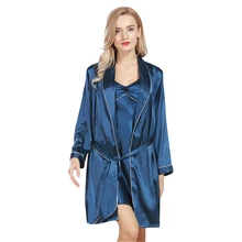 Шелковый кардиган, халат, Пижамный костюм, Женская Роскошная и благородная Домашняя одежда на весну и лето