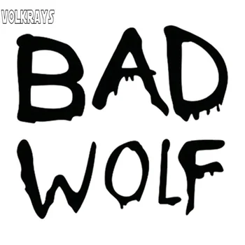 

Volkrays Fashion Car Sticker Who Bad Wolf Accessories Reflective Waterproof Sunscreen Vinyl Decal Black/Silver,10cm*12cm