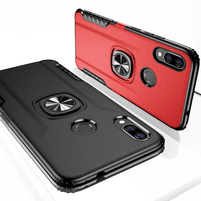 

Shockproof Armor Case For Xiaomi Redmi Note 7 Pro 4 X 4X Note 6 5 Pro Hybrid Metal Ring Stand Holder Cover Redmi Note7 Pro Cases