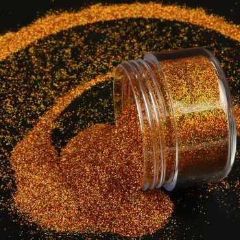 

10g Holographic Nail Art Glitter Solvent Resistant Powder on Nails 0.2mm Laser Gold Silver Sequins Pigment Dust