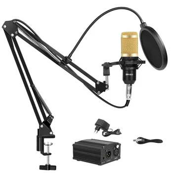 Micrófono de estudio BM 800 para ordenador, micrófono de Karaoke con soporte, Kit de micrófono de condensador profesional, Mikrofon 1
