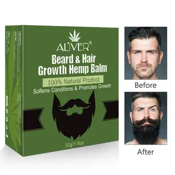 

30g Men Organic Beard Hair Growth Plant Oil Balm Moustache Repair Wax Styling Moisturizing Smoothing Nutrition Conditioner GXMC