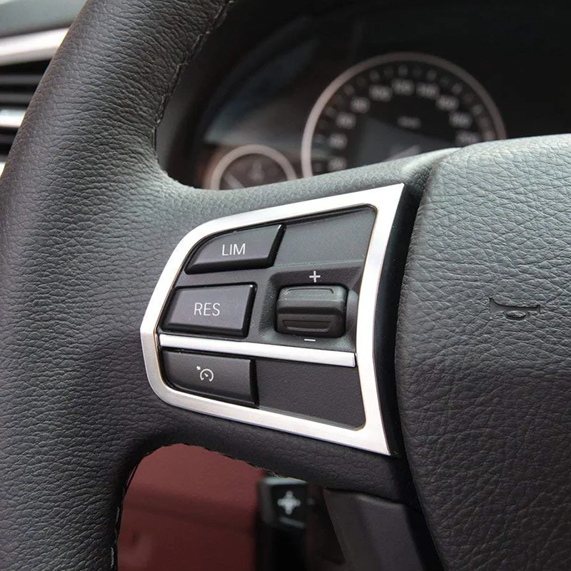 

Silver Matt Chrome Steering Wheel Switch Cover Molding Trim for BMW 5 Series F10 520 528I 2011 2012 2013