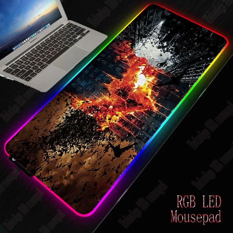 XGZ Бэтмен логотип большой игровой коврик для мыши RGB светодиодный светильник большой коврик офисная компьютерная клавиатура 7 ярких цветов