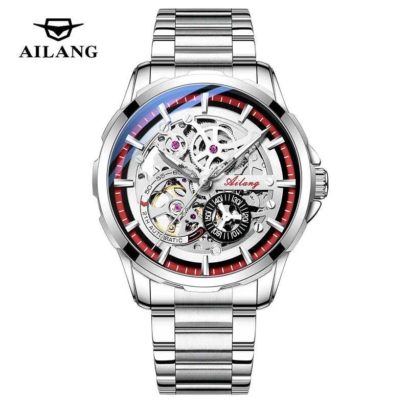 

AILANG Fashion New Business Men's Hollow Stainless Steel Luminous Waterproof Mechanical Watch Automatic Watch Steampunk 8650