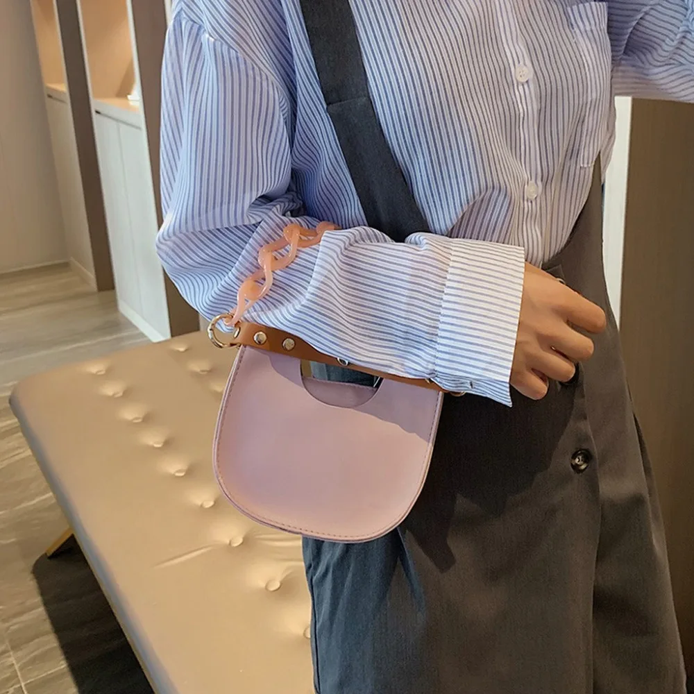 Новые женские сумки через плечо сумка через плечо для модных женщин заклепки сумка на ремне из композитных материалов большая цепь сумка седельная сумка