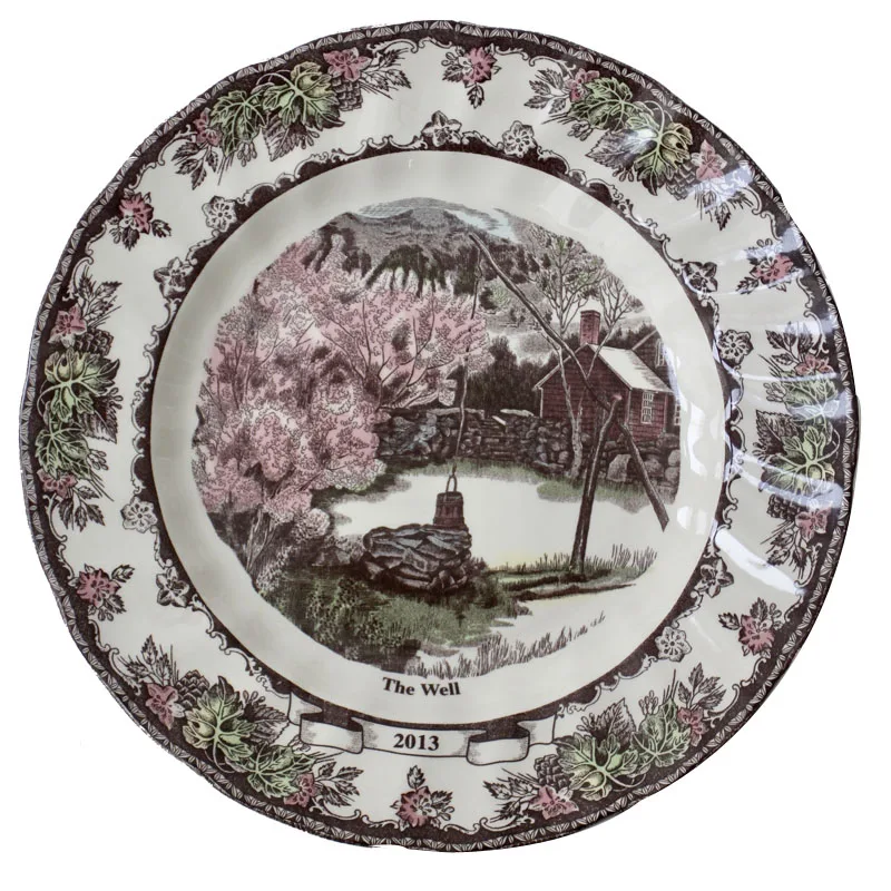 Дружественный деревенский столовый набор элегантный английский стиль посуда керамическая тарелка для завтрака блюда из говядины десертное блюдо суповая чаша - Цвет: 12 inch plate