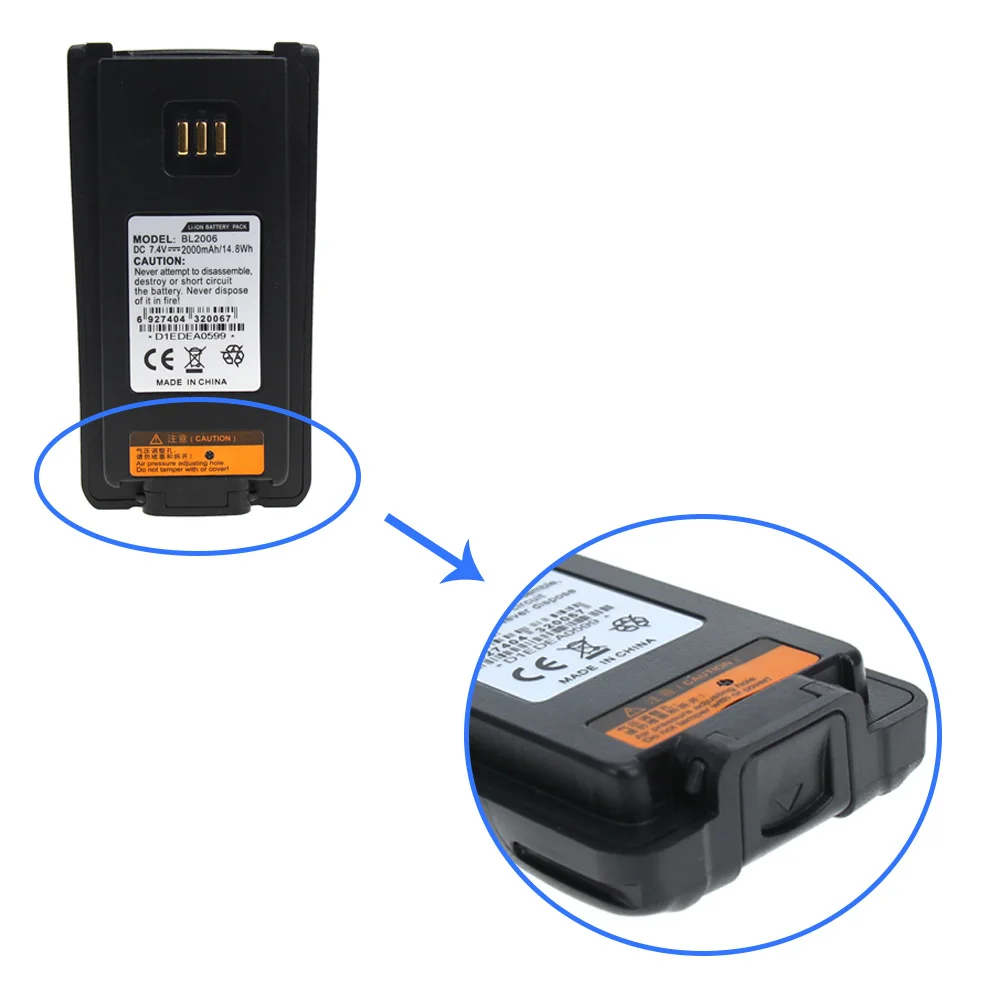 Replacement for HYTERA BL2006 PD700 PD780 PD782 Portable Two Way Radio Battery