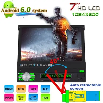 

by DHL or Fedex 5sets Android Car Radio GPS Navigation Automatic Retractable Screen WIFI Bluetooth Stereo FM RDS Radio RK A712