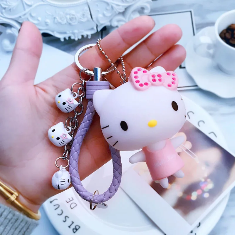 Милая розовая кукольная цепочка с рисунком hello kitty, брелок для ключей, женский модный брелок для ключей, сумка для девочек, подвеска, ювелирный подарок - Цвет: Style12