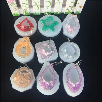 

9Pc Flower Butterfly Carved Jade Pendant Silicone Mold Resin Jewelry Earring DIY