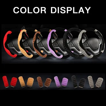 

3pcs Set 15" Plush Steering Wheel Cover Fluffy Cover with Handbrake Cover Gear Shift Cover