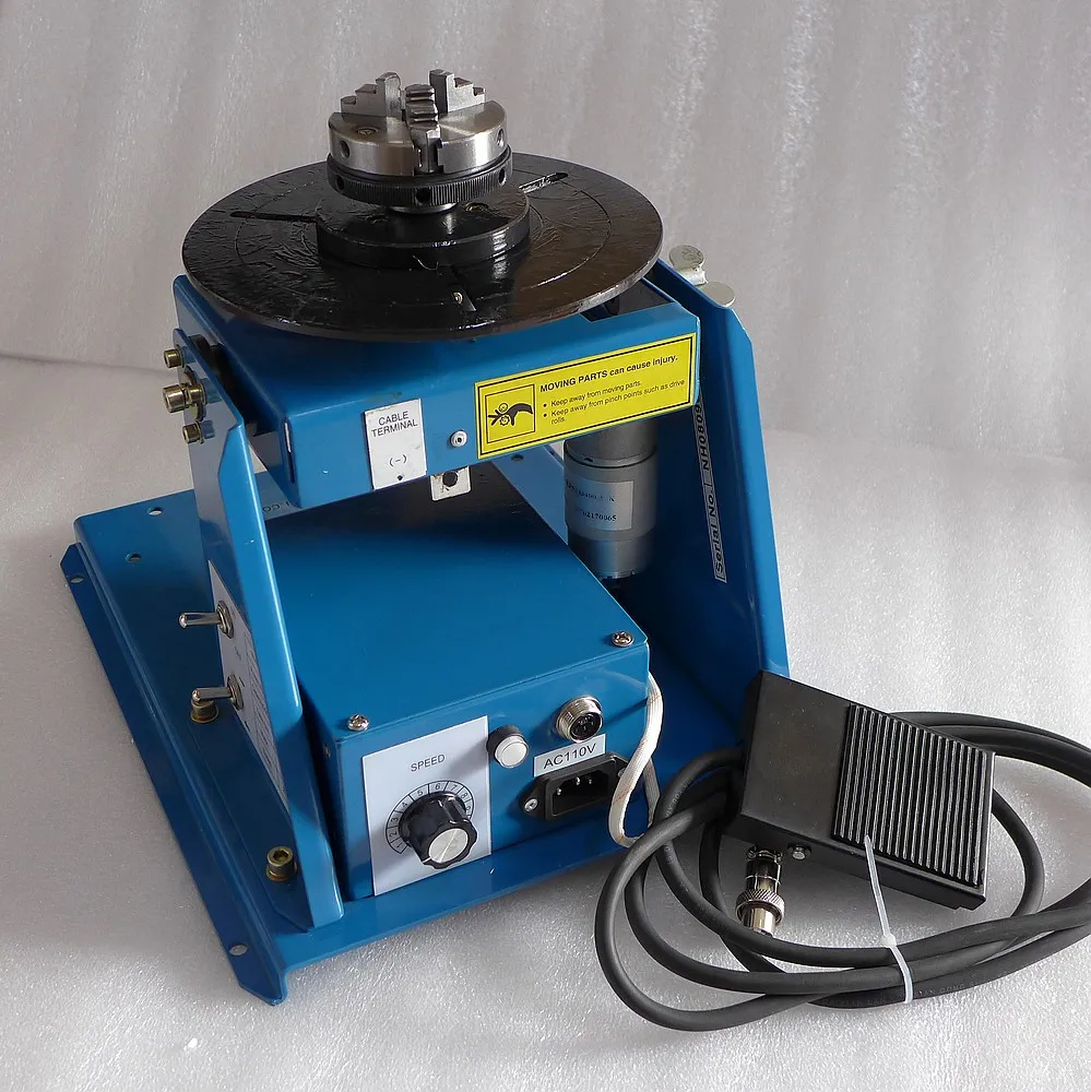 Mini Rotary Welding Positioner Turntable 2.5" Welder Table W/ 3 Jaw Lathe Chuck 