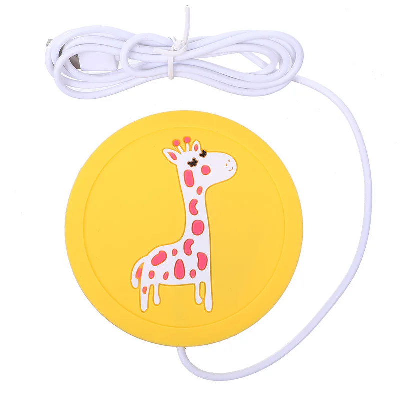 USB Heat Warmer Cartoon Silica Gel Heating Cup Pad Portable USB Milk Tea Thermal Insulation Cup Pad Anti-skid Silica Gel Tablemat Gift
